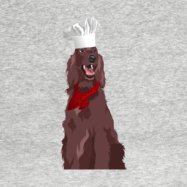 Chef Irish Red Setter Dog T-Shirt for Dog Lovers by riin92